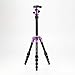 MeFOTO BackPacker Classic Lightweight 51.2" Aluminum Travel Tripod Kit w/Case, Twist Locks, Double Action Ballhead w/Arca Swiss Plate - Purple (A0350Q0P)