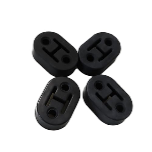 I33T Rubber Exhaust Hangers,Universal Exhaust Hanger with 2 Holes Adjustable Muffler Hangers Automotive Replacement Exhaust Hangers (Black, 4Pack)