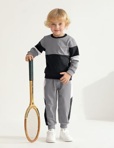 Image of Toddler Boy Clothes Long Sleeve Hoodie Sweatsuits Tops and Pants 2Pcs Boys Fall Winter Outfits Set