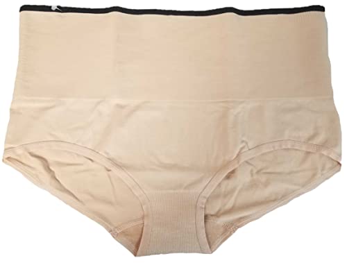 Slip large bande de contrôle sous robe moulante teinte nu XXL
