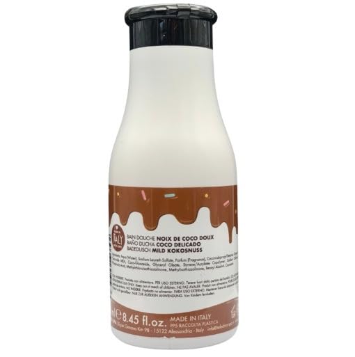 YESHI SET A-QUOLINA COCCO: BAGNO SCHIUMA 250ML + LATTE CORPO 250ML + PROFUMO 150ML + MELISSA POCHETTE + SPUGNA (COCCO)
