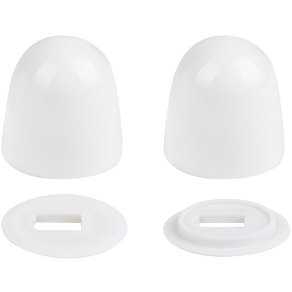 1 Pair Universal Toilet Bolt Caps - White Plastic Screw Covers for Toilet Seat Installation Durable and Easy to Clean