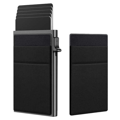 La Mejor Selección de Tarjetero de Aluminio los más recomendados. 41 WEILAT Tarjeteros para Tarjetas con Múltiples Ranuras para Tarjetas, Aluminio Automática Pop-up Tarjetero, Delgado Tarjetero Metálico, Tarjetero Antirrobo con Protección RFID...