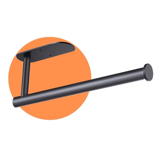 NestEasely Premium Black Paper Towel Holder Made with Stainless Steel for Kitchen and Bathrooms: Sleek Design, Bend-Resistant, Mounting Options Included!