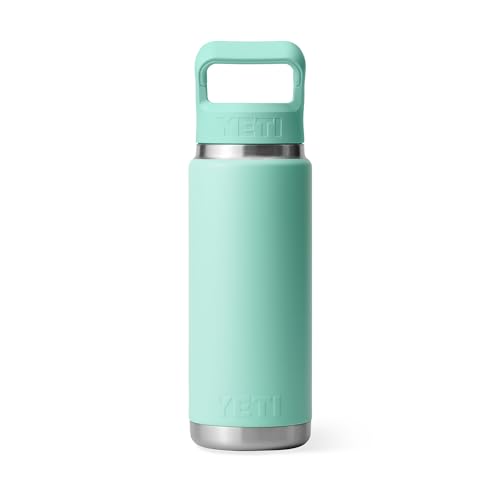 Image of YETI Rambler 26 oz Bottle, Vacuum Insulated, Stainless Steel with Color Matching Straw Cap