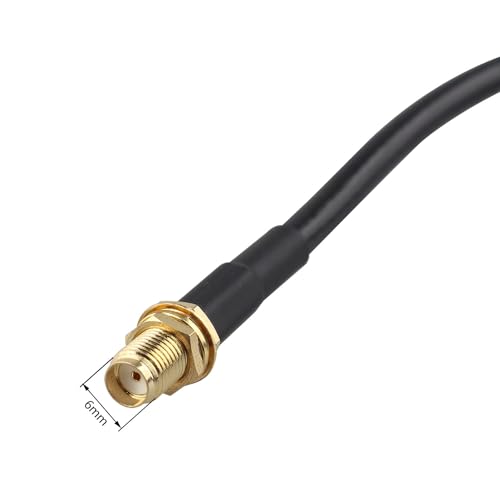 Futheda SMA Male Right Angle to Female Adapter Aerial Antenna Extension Cable RG58 Coaxial Cable 1m/3.3feet for Ham Radio Kenwood BaoFeng Wouxun Icom Yaesu Vertex Standard Horizon Marine VHF Radio - Image 4