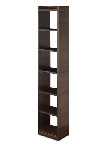 Image of SBF Furniture Tree Bookshelf Floor Standing Bookcase Free Standing Multipurpose Storage Rack for Books Magazines Organizer Showcase DIY (GHODO - Brown, GHODO)