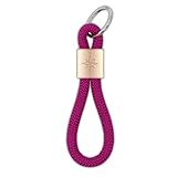 Raw Element Schlüsselanhänger Leder Segeltau Kletterseil - Kompass - von der Natur inspiriert, für Männer und Frauen | Original & Handgemacht (Pink)