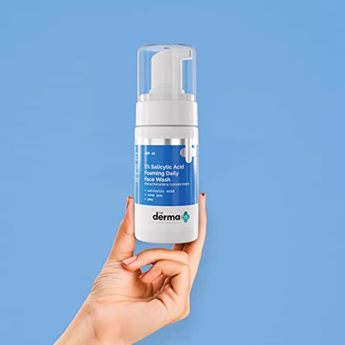 The Derma Co 1% Salicylic Acid Foaming Daily Face Wash with Salicylic Acid, Zinc PCA & PHA for Active Acne & clogged Pores - 100 ml Reduces Acne |... - Image 2