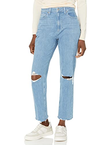PAIGE Women's Noella High Rise Straight Leg in Sledge Destructed