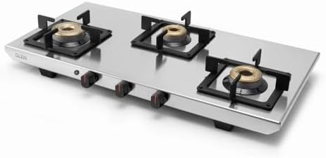 Glen 3 Burner Ultra Tuff Stainless Steel Gas Stove | Silver | Forged ...