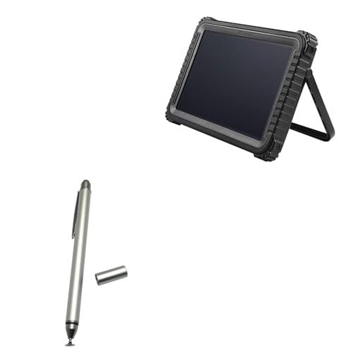 BoxWave Stylus Pen Compatible with iCarsoft CR Ultra (10 in) - DualTip Capacitive Stylus, Fiber Tip Disc Tip Capacitive Stylus Pen - Metallic Silver