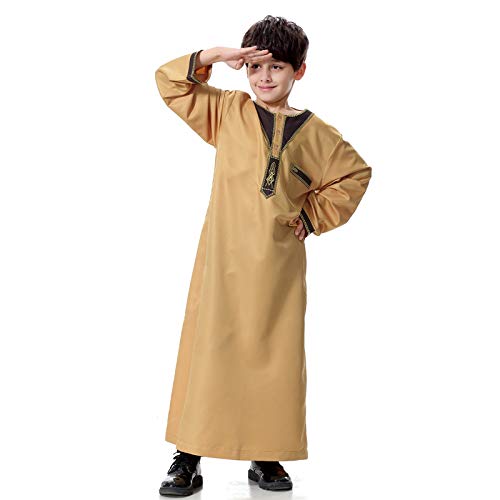 Vestidos para meninos Topcoats Long Thobe Confortável Moda Muçulmana Pure Blusa Middle Boys Tops Atl