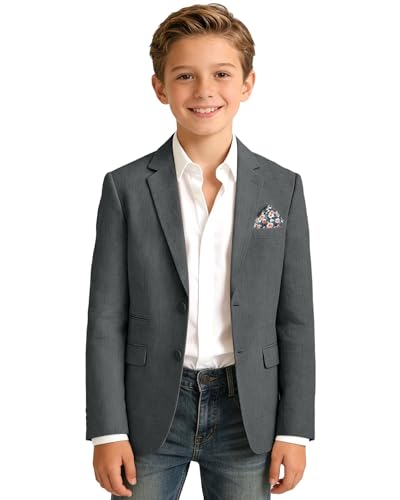 Image of Bofan Linen Boys Blazer Formal Suit Jackets for Boy Outwear Jacket & Coats for Kids Boys' Fashion Summer Wedding Outfit