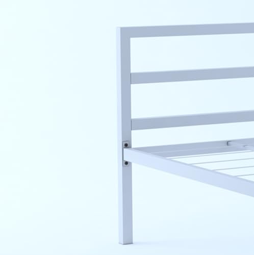 GIANTWOOD Metal Single Size Bed Without Storage for Bedroom Living Room Single Cot Bed for Home (White) - Image 8