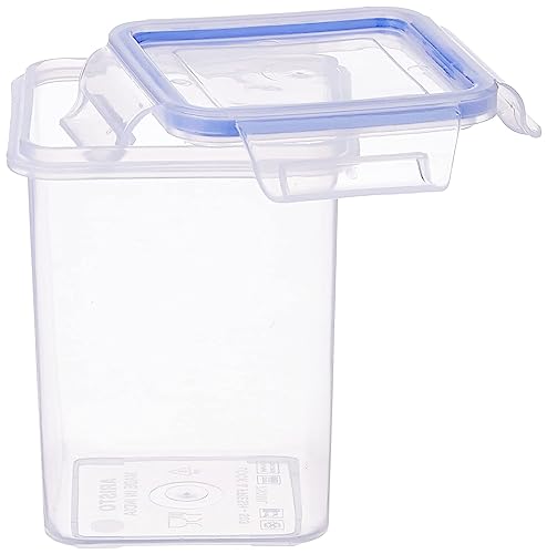 Image of Transparent Airtight Plastic Container Set for Kitchen Storage | Boxes & Dabba with 4-Side Clip & Lock Lid | for Spices, Snacks, Pasta, Fryms, Tea, Coffee & Pantry Organization (1000ML)