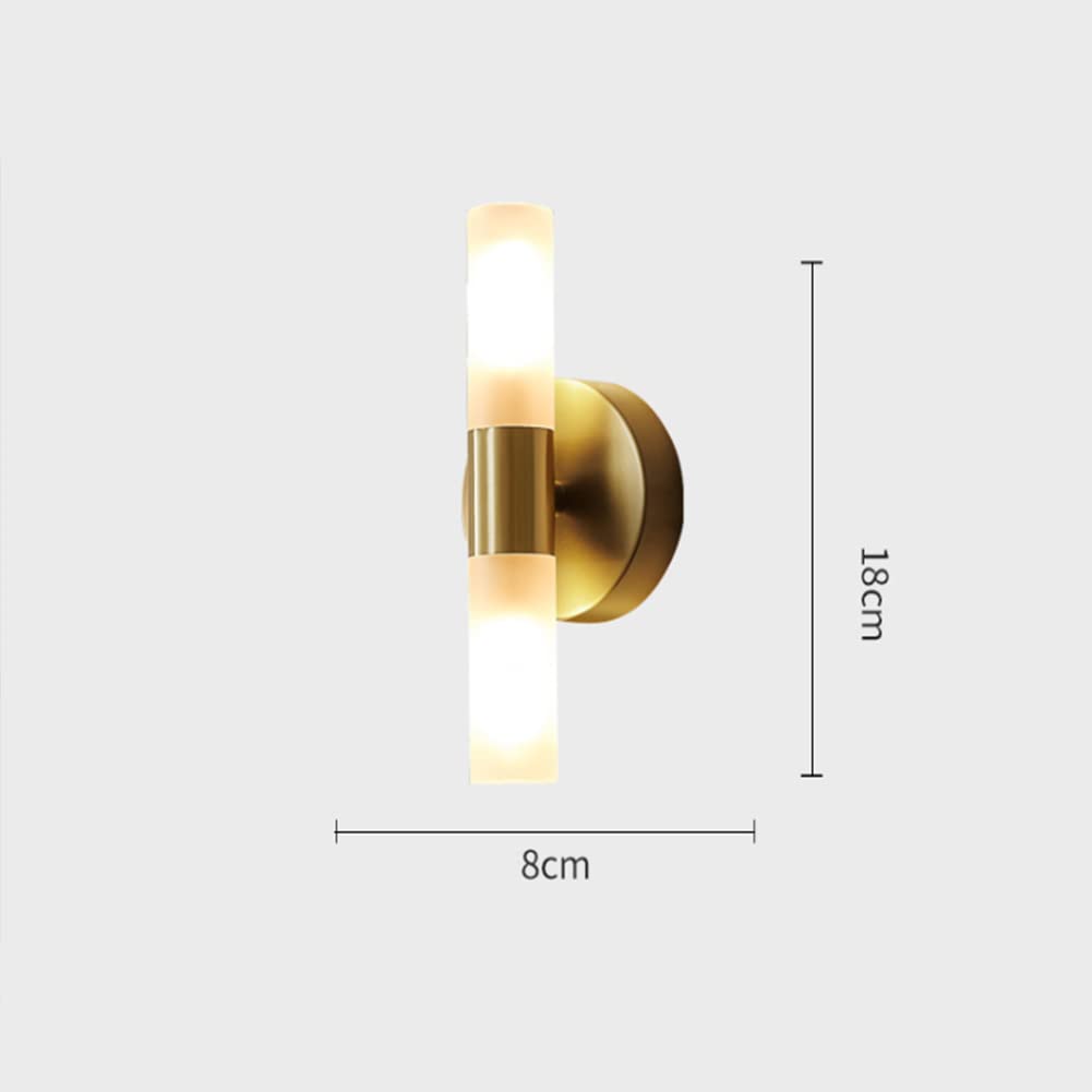 Applique Da Parete Interno LED 14W Bianco Caldo Metallo Su E Giù Lampada Da Parete Moderno Decorazione Lampada A Muro Per Camera Da Letto Soggiorno Corridoio Scale Luce Notturna, Faretto A Parete, Oro
