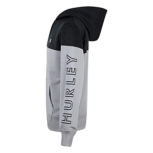 Hurley Boys' Little Zip Up Hoodie, Grey Heather/Black, 6 #TOP2
