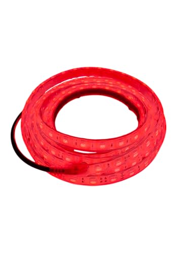 T-TOPLIGHTS 6FT Red Marine Submersible LED Light Strip | 12V IP68 Waterproof LED Tape Light | Under Gunnel Light