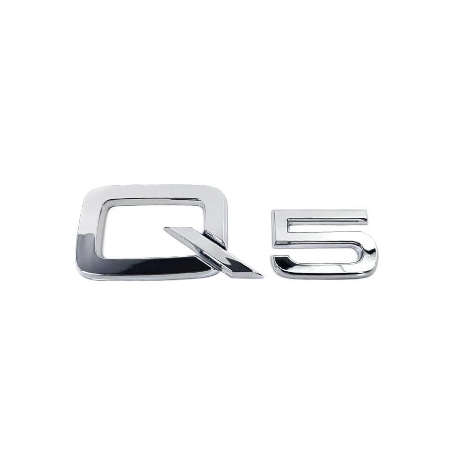 SANNITOU Auto Emblème Logo pour Audi Q5,Voiture Avant Pare-Chocs Arrière Tronc Emblème Autocollant Accessoiresde Style Voiture