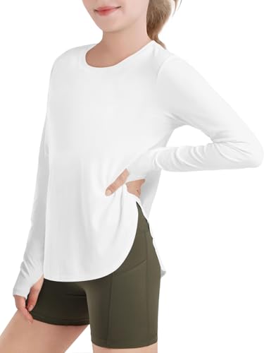 Chemise athlétique filles 5-14 ans à manches longues Haloumoning pour le sport quotidien