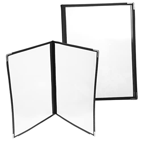 FUNOMOCYA 2Pcs Transparent Menu Covers Clear Binder Cover for Restaurant Kitchen and Use Loose Leaf Menu Holder with Rounded Corners for Menus and Recipes