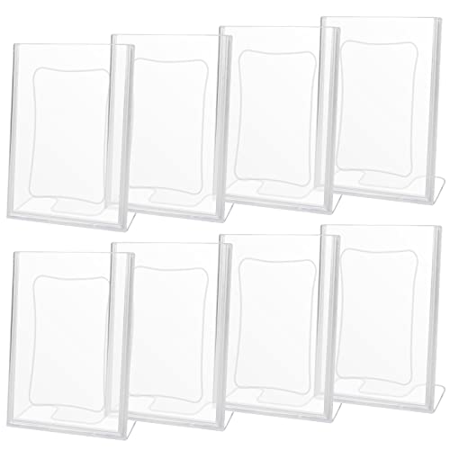 milaosk 8 Stück Tischaufsteller, Mini Ständer Tischaufsteller Schräg L-Ständer Menükartenhalter Werbeaufsteller Ständer Tischaufsteller 4R Transparent Plastik für Foto, Büro, Hochzeit Tischnummern Cover