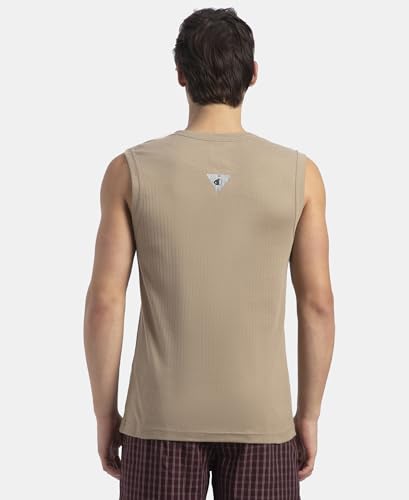 Image of Jockey 9930 Men Super Combed Cotton Rib Solid Round Neck Muscle Vest Regular Fit