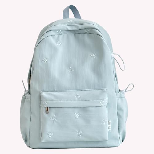 Bowknot Backpack Adjustable Strap Bookbags for Girl Women Travel (Blue)2