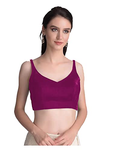 Women's Readymade Velvet Blouse For Sarees Indian Bollywood Designer Padded Stitched Crop Top Choli