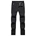 IQYU Pantalon d'extérieur chaud basique - Uni - En duvet - Respirant - Pour la randonnée, le trekking, le trekking, le travail, Noir , XXXL
