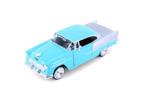 Modelo 1955 Chevy Bel Air Hardtop 1:24 azul miniatura 1