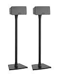 Sanus Wireless Sonos Speaker Stand for Sonos One, Play:1, Play:3 - Audio-Enhancing Design with Built-in Cable Management - Pair (Black) - WSS22-B1