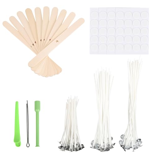 Phinus Candle Wicks Kit 213 PCS 3 Different Size Candle Wicks for Candle Making DIY Candle Wick with Complete Tool for Soy Wax Beeswax Coconut Wax (4 Inch 6 Inch and 7.8 Inch in Length)