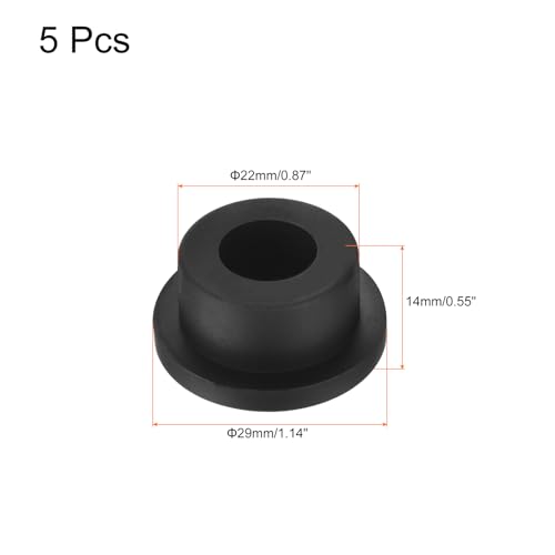 Image of uxcell High Temp Silicone Plug Mount Dia 22mm /0.87 inch t Shaped Rubber Stopper Hole Plugs for Powder Coating Plating Waterproof Plugs Sealing Plugs Black Pack of 5(OD 29mm)