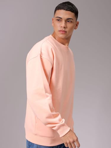 Image of The Indian Garage Co Men Oversized Solid Overhead Crewneck Sweatshirt