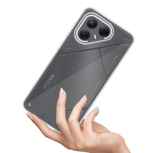 Image of COVERBLACK Flexible Rubber Case Back Cover Compatible for Tecno LJ7 / Pova 7 5G - Transparent