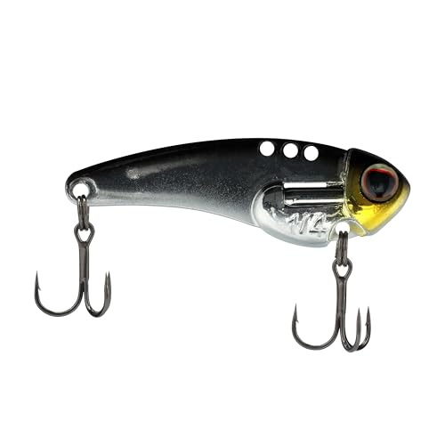 Berkley ThinFisher Fishing Lure, Black Silver, 1/4 oz, Upgraded Cosmetics, Integrated Rattle Chamber, 3 Pull Points with Quick Change Snap, Custom Fusion19 Trebles