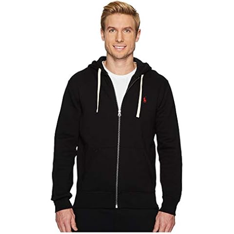POLO RALPH LAUREN Men's Classic Fleece Full Zip Hoodie, Black, M Cover