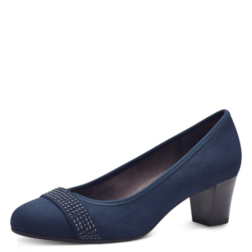 Jana Damen Pumps mit Glitzerdetails Vegan, Blau (Dunkelblau), 40 EU