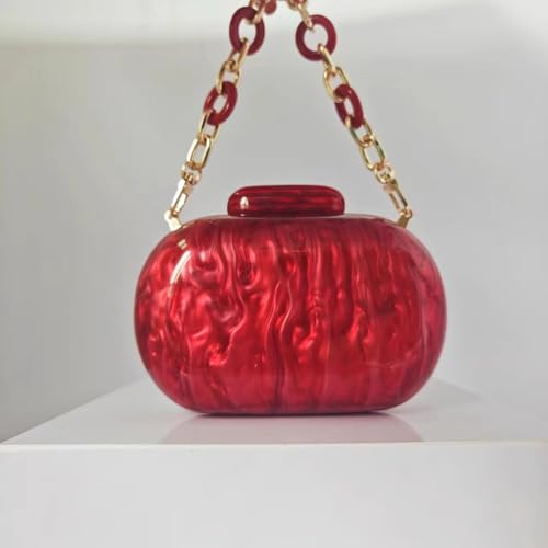 Image of Acrylic Bubble Bag Luxury Marble Clutch Evening Purses for Women Glitter Handbag for Wedding Party Prom
