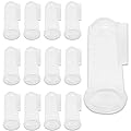 12 Pieces Pet Finger Toothbrush, Soft Silicone Pet Finger Toothbrush, Food Safety Tooth Cleaner, Dog Cat Dental Brushes Kit for Dogs Cats Pets Dental Care(Transparent Color)