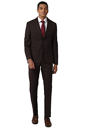 Image of Peter England Men's Rayon Blend Two Piece Business Suit Pants Set