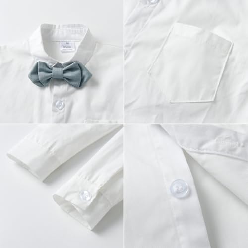 Image of Mud Kingdom Boys Suits for Weddings White Shirts, Vests and Pants Clothes Sets