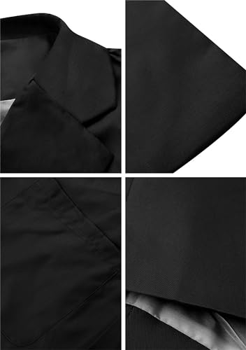 MAYRAIN Women's Business Professional Open Front Long Sleeve Notched Lapel Lightweight Solid Color Blazers with Pockets2
