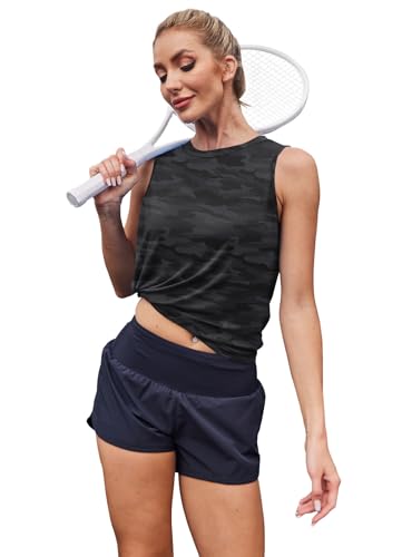 Image of Womens Workout Tank Tops Lightweight Sleeveless Shirts for Women Loose Fit Tops for Athletic Running Tennis Yoga