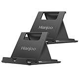 Hianjoo【2セット】スマホスタンド タブレットスタンド 折りたたみ式 角度調整可能 薄型 軽量 スマホホルダー 各種スマホに対応 (ブラック+ブラック)
