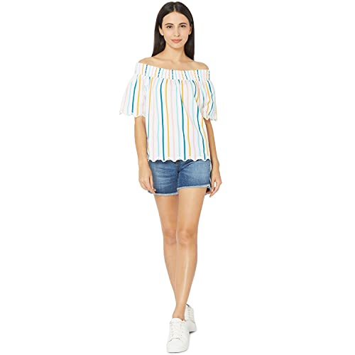Image of Spykar Women's Cotton Regular Fit Indigo Shirts