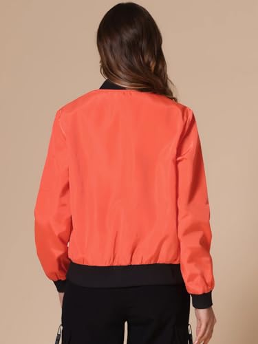 Image of TAGAS Women's Solid Bomber Jacket - Lightweight Zip-Up Stylish Casual Wear - Full Sleeve Windcheater for Girls & Women