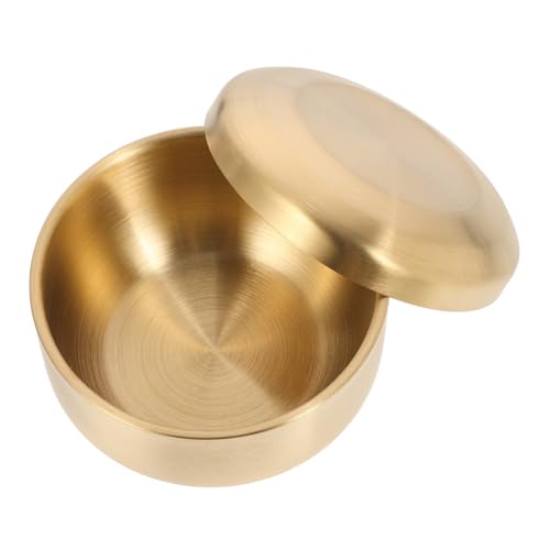 SOLUSTRE Stainless Steel Double Rice Bowl with Lid Heat Insulated Snack Soup Bowl for Home Restaurant and Hotel Use Easy to Clean